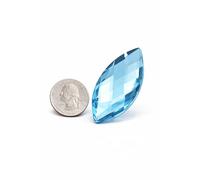 Allstarco 62x30mm Blue Aqua H109 Large Flat Back Navette Acrylic Rhinestones Large Cosplay Gems Marquise Embelishments DIY Crafts - 2 Pieces
