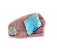 Allstarco 67x48mm Flat Back Extra Large Diamond Cosplay Gems Acrylic Big Rhinestones Plastic Jewels for Crafts Embelishments - 2 Pieces (Blue Aqua H109)
