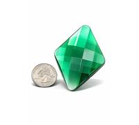 Allstarco 67x48mm Flat Back Extra Large Diamond Cosplay Gems Acrylic Big Rhinestones Plastic Jewels For Crafts Embelishments - 2 Pieces (Green Emerald H106)