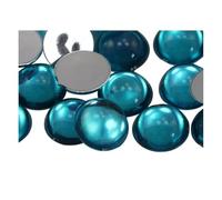 Allstarco 7mm Blue Aqua .QR Flat Back Acrylic Round Cabochons Plastic Pearl Gems For Jewelry Making Costume Making Cosplay Jewels Embelishments - 100 Pieces