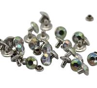 Allstarco 7mm Crystal AB H702 Acrylic Rhinestone Rivets For Garments Leather, Sewing and Crafts DIY Jewelry Making in Bulk Bracelet Handbags FlipFlops - 100 Pieces