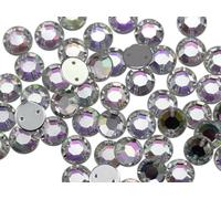 Allstarco 7mm Flat Back Sew On Rhinestones Beads for Crafts Plastic Acrylic Round Gems with Holes for Sewing, Clothing Embelishments, Costume Cosplays Crystal AB H702-100 Pieces
