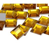 Allstarco 8mm (5/16") Gold Topaz Square Acrylic Gems, 75 PCS