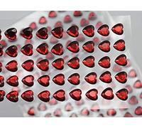 Allstarco 8mm Red LQ17 Heart Self Adhesive Acrylic Rhinestones Plastic Face Gems Stick On Body Jewels for DIY Cards and Invitations Crafts Bling Sticker - 5 Sheets - 250PCS