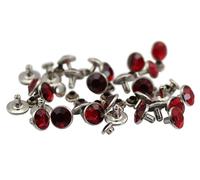 Allstarco 8mm Red Ruby H103 Acrylic Rhinestone Rivets For Garments Leather, Sewing and Crafts DIY Jewelry Making in Bulk Bracelet Handbags FlipFlops - 40 Pieces