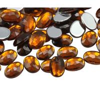 Allstarco 8x6mm (5/16x15/64) Brown Smokey Topaz Oval Acrylic Gems, 100 PCS