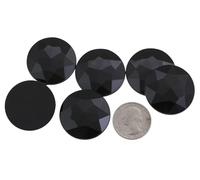 Allstarco KraftGenius 32mm Jet Black H101 Flat Back Round Acrylic Rhinestones Plastic Circle Gems for Costume Making Cosplay Jewels Pro Grade Embelishments - 6 Pieces