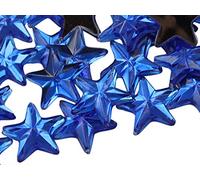 Allstarco Star Rhinestones Embelishments 31mm Flat Back Acrylic Plastic Gems for Jewelry, Crafts, Costumes, Invitations, Cosplay Individually Wrapped - 6 Pieces (Blue Sapphire H104)
