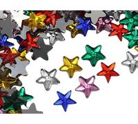 Allstarco Star Rhinestones Embelishments 8mm Flat Back Acrylic Plastic Gems for Jewelry, Crafts, Costumes, Invitations, Cosplay - 200 Pieces (Assorted Colors)