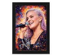 AllStarMedia Anne-Marie Signed Poster Print - Art Styled Limited Edition Wall Art - UK Pop Legend Tribute - Autograph Reproduction Fan Gift (A4 Framed)