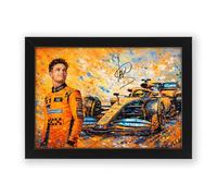 AllStarMedia Lando Norris Signed Art Styled Poster Print - Limited Edition Autograph Fan Gift - Collectible Memorabilia Wall Art Merchandise - 2025 F1 World Champion McLaren (A4 Framed)