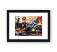 AllStarMedia Max Verstappen Signed Poster Print - Art Styled Limited Edition Autograph Fan Gift - Collectible Memorabilia Wall Art - 4-Time F1 World Champion Red Bull (A3 Framed with Mount)