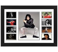 AllStarMedia Michael Jackson Autographed Collage Poster Print - Limited Edition Signed Wall Art for MJ Fans (Framed, A4 (12x8-30x20cm))