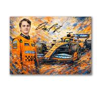 AllStarMedia Oscar Piastri Signed Poster Print - Art Styled Limited Edition Autograph Fan Gift - Collectible Memorabilia Wall Art - F1 Star McLaren 2025 Race Winner (A4 Unframed)