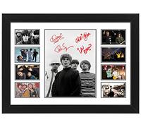 AllStarMedia The Stone Roses Autographed Collage Poster Print - Limited Edition Signed Gift for Fan (Framed, A4 (12x8-30x20cm))