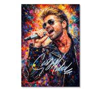 AllStarMedia Tribute Too George Michael Signed Poster Print - Limited Edition Autograph Fan Gift - Collectible Memorabilia Art Style Wall Art Merchandise (A4 Unframed)