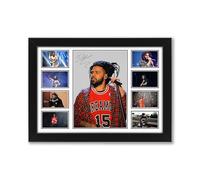 AllStarMedia Tribute Too J.Cole American Conscious Hip-Hop Rapper Signed Poster Print | Limited Edition Autograph Fan Gift | Collectible Music Memorabilia Merchandise (A4 Framed)