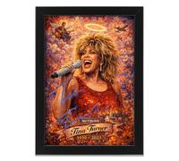 AllStarMedia Tribute Too Tina Turner Art Styled Signed Poster Print - Limited Edition Autograph Fan Gift, Collectible Memorabilia Wall Art Merchandise - Queen of Rock Tribute (A4 Framed)