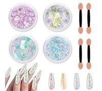 Allstarry 4 Colors Chameleon Flakes, 5g/0.18oz Premium Sparkle Colorshift Pigment Powder for Epoxy Resin Slime Tumbler Making DIY Project Scrapbook Makeup Nail Art Paint Decoration