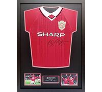 Allstarsignings Framed Solskjaer & Sheringham signed Man United 19999 shirt with COA and proof. Professionally framed and ready to hang.
