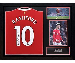 Allstarsignings Marcus Rashford signed and Framed United 2021/22 shirt with COA and proof