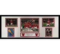 Allstarsignings Solskjaer & Sheringham dual signed & framed United 1999 Final 30x12 inch storyboard photo with COA and proof