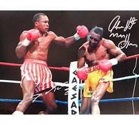 Allstarsignings Sugar Ray Leonard & Thomas Hearns dual signed 16x12 inch boxing photo with COA & proof
