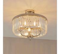 allston faceted glass semi flush ceiling light in bright nickel