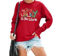 ALLTB Christian Christmas Sweatshirts for Women Religious Faith Sweatshirt Vintage Holiday Long Sleeve Pullover Tops, Red a, Medium