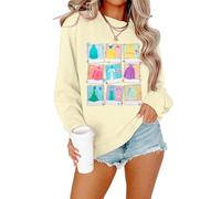 ALLTB Magical Sweatshirt for Women Princess Shirt Funny Magic Graphic Pullover Family Vacation Long Sleeve Tops, Apricot, Medium