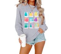 ALLTB Magical Sweatshirt for Women Princess Shirt Funny Magic Graphic Pullover Family Vacation Long Sleeve Tops, Grey, XXL