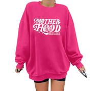 ALLTB Oversized Mama Sweatshirts Women Motherhood Some Days I Rock It Shirt Cool Mom Club Tee Mom Life Long Sleeve Tops, Hot Pink, S