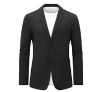 Allthemen Mens 2 Button Summer Blazer Sun Protection Breathable Coat Casual No Iron Suit Jacket Black XL