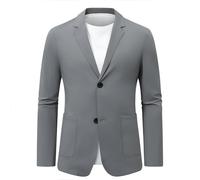 Allthemen Mens 2 Button Summer Blazer Sun Protection Breathable Coat Casual No Iron Suit Jacket Light Grey XL