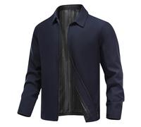 Allthemen Mens Lightweight Casual Bomber Jacket Spring Windbreaker Baseball Sports Cargo Outwear Solid Color Navy Blue XXL