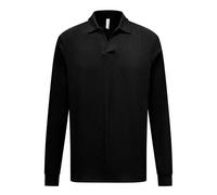 Allthemen Men's Long Sleeve Poloshirt V Neck Jumpers Breathable Classic Pullover Top Lightweight Black XL