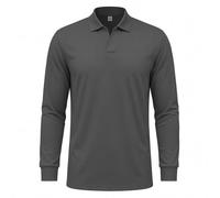Allthemen Men's Long Sleeve Poloshirt V Neck Jumpers Breathable Classic Pullover Top Lightweight Dark Grey M