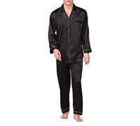 Allthemen Mens Pyjamas Geometric Print Long-sleeved Pajamas for Men Sleepwear Two Pieces Thin Pyjama Set Type 4 XL