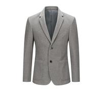 Allthemen Mens Tweed Check Blazer Herringbone 2 Buttons Slim Fit Suit Jacket Wool Jackets Blazer #1205 Dark Grey XL
