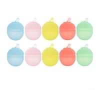Allthingstore 10 Pack Refillable Water Balloons Set Eco Friendly Summer Outdoor Water Fight Toys With Mesh Bag For Swimming Pool Beach Garden Games