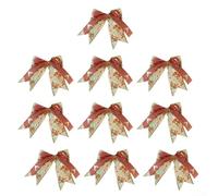 Allthingstore 10pcs Christmas Decoration Bow Ribbons for Tree Ornaments and Holiday present Wrapping, 15x15cm Burlap Butterfly Design(E)