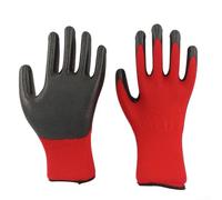 Allthingstore 12 Pcs Waterproof Nitrile Work Gloves Non Slip Grip and Comfortable for Gardening and Construction Applications (red)