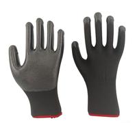 Allthingstore 12 Pcs Waterproof Nitrile Work Gloves Non Slip Grip and Comfortable for Gardening and Construction Applications (black)
