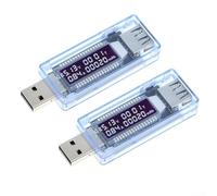 Allthingstore 2 Pack USB Voltage Current Meter KWS-V20, LCD Power Battery Capacity Tester With 3-9V 0-3A Range, Accuracy For Power Bank Smartphone Charging Analysis
