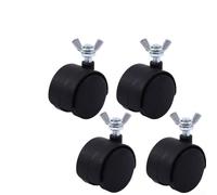 Allthingstore 4PCS Replacement Heater Caster Wheels Set, 1.5 Inch Plastic PU Omnidirectional Casters with 8mm Screw Diameter for Electric Oil Heaters(Black)