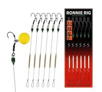 Allthingstore 6pcs Carp Fishing Hooks Ronnie Rig, High Carbon Steel Anti-Tangle Quick Change Connector, Pre-Tied Hair Rigs for Coarse & Match Fishing (C)