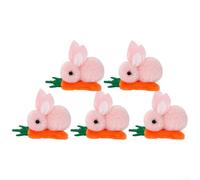 Allthingstore Adorable Bunny Hair Clip Set 5pcs for Adding Fun to Your Easter Celebrations (Pink)