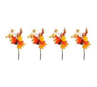 Allthingstore Artificial Maple Leaf Pumpkin and Berry Autumn Decoration Set, 4-Piece 45cm Faux Floral Display for Home Vase, Table, Mantel and Seasonal Festivities(B037)