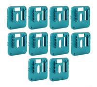 Allthingstore Battery Holder Wall Mounted 10 Pcs For 18V BL1860 BL1850 BL1840 Batteries Organizer Storage Rack Space-Saving Design Workshop Garage Organization Tool Accessories Blue