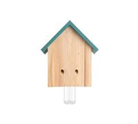 Allthingstore Carpenter Bee Trap Wooden Hanging House Weather Resistant Pine Wood Barn Style Design,for Garden Yard Wildlife Control Green(Style A)